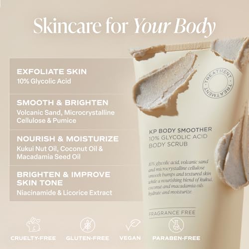 Saltair KP Body Scrub - 10% Glycolic Acid & Volcanic Sand Exfoliator, 10oz