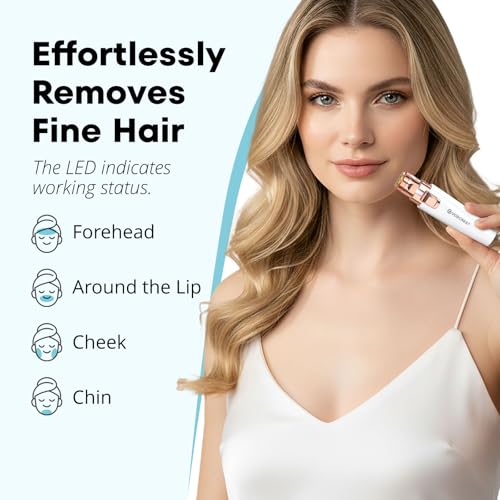 Rechargeable Facial Hair Remover for Women - 2-in-1 Razor with LED Light