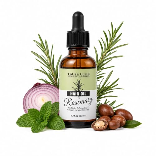 Rosemary Hair Oil for Hair Growth – Scalp Treatment with Castor, Biotin & Keratin, Nourishing Oil for Thicker-Looking Hair