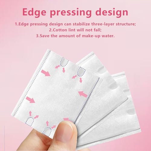 Cotton Makeup Remover Pads 150 Pcs, 3-Layer Absorbent