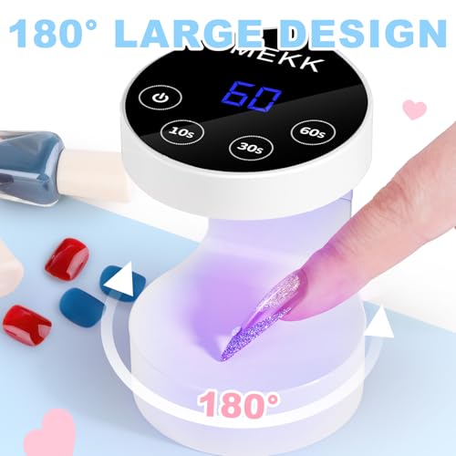 MEKK White Mini UV Nail Curing Lamp, Auto-Sensor Hand & Foot Gel Light