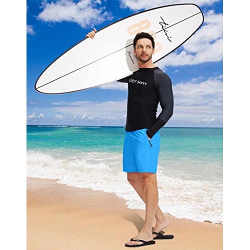Viodia Men's Swim Trunks with Compression Liner Quick Dry Board Shorts Swimsuit Swimwear for Men with Zipper Pockets