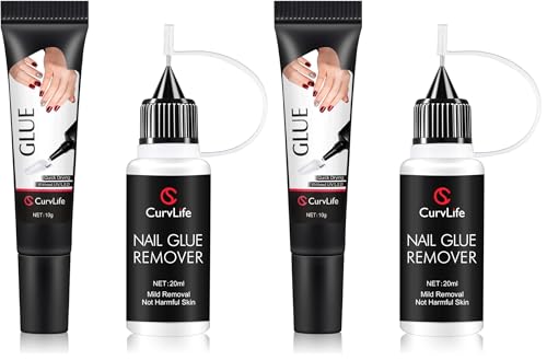 Curvlife Semi Solid Nail Glue & Non-Acetone Remover Kit - Pack of 2