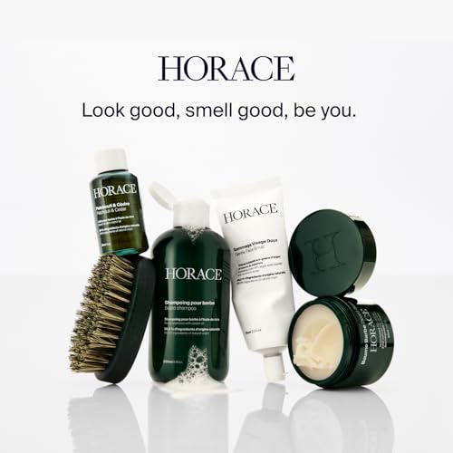 HORACE Beard Balm - Light Hold Beard Nourish for Natural Finish and Easy Rinse - Refillable Balm Jar - Contains Natural Ingredients - No Silicone or Mineral Oils - Vegan, 50?ml