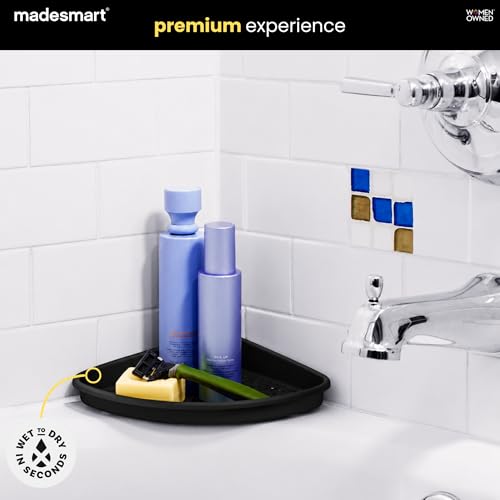 madesmart Bathtub Corner Shelf with Suction Cups & Drainage