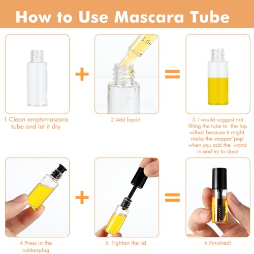 27Pcs 3ml Empty Mascara Tubes with Wands & Stoppers