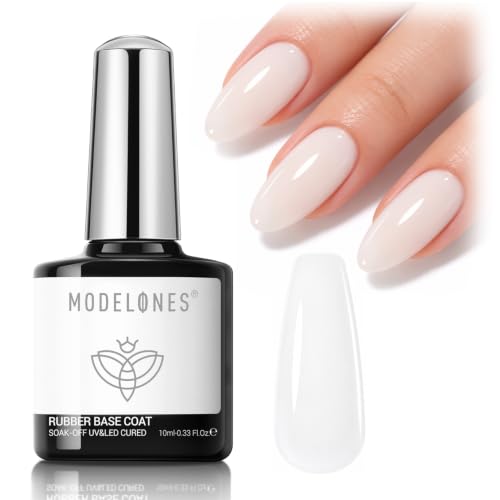modelones Milky White Builder Nail Gel Rubber Base Coat Sheer
