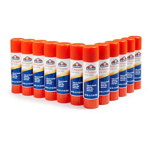 Elmer's 12-Count All-Purpose Glue Sticks, 22 Grams, Clear, Washable & Non-Toxic, Ideal for Household, Classroom & Craft Use