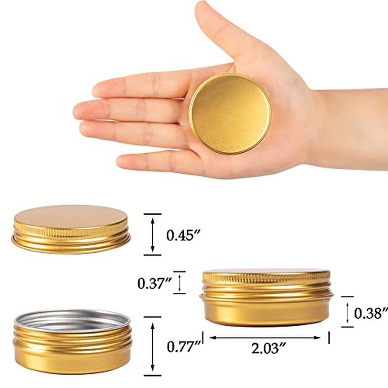 1 oz Gold Screw Top Aluminum Tins 32-Pack with Labels