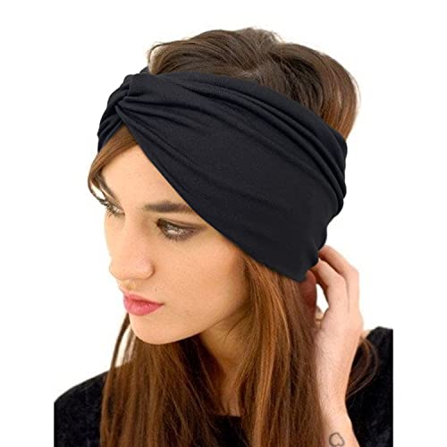 Jesries Wide Turban Headbands for Women (10-Pack, Caramel)