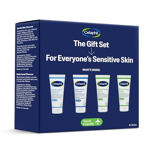 Cetaphil Sensitive Skin 4-Piece Travel Kit | Cleanser & Moisturizer