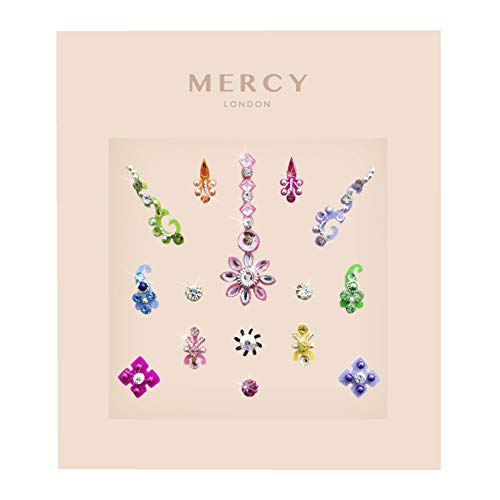 Floral Crystal Bindi Face Jewels - Gold & Multi Pack
