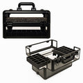 Professional Makeup & Nail Tech Organizer ? Clear Acrylic Case, Holds 94 Bottles, Slide-Out Trays, Lockable Latches ? Portable Storage for Brushes, Polish, Tools & Cosmetics ? Compact & Travel-Ready