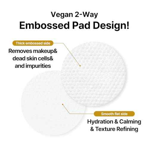 Veramore Rice & Vitamin Glow Cleansing Pads ? Dual-Sided Brightening & Hydrating Toner Pads with Mushroom Extract & Hyaluronic Acid, Niacinamide | Gentle Exfoliating K-Beauty, 70 Count (5.07 fl oz)