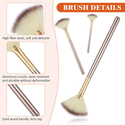 9-Piece Soft Facial Fan Brushes with Wooden Handles