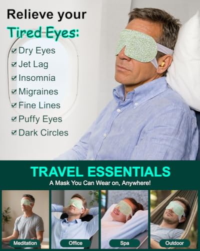 16-Pack Steam Eye Masks for Dry Eyes, Self-Heating Warm Compress