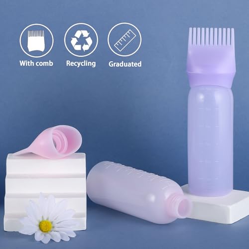 6Oz Hair Dye Root Comb Applicator Bottle - Purple