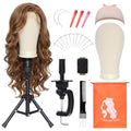 22 Inch Canvas Wig Head with Adjustable Tripod Stand