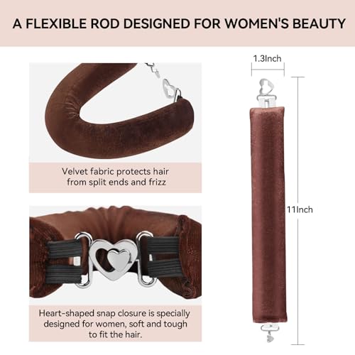 Heatless Hair Curlers Set - Jumbo Velvet Sleep-In Rollers & Satin Scarf