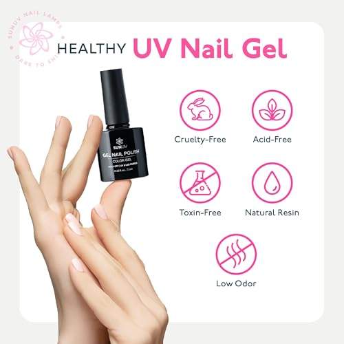 SUNUV Gel Nail Polish Kit with SUN2C UV LED Lamp & 16 Colors - 27 Pcs