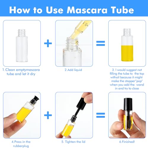 27Pcs Empty Mascara Tubes with Wands - 3ml Travel Size