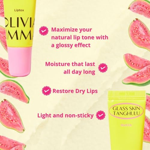 Guava Glass Skin Lip Plumper - Korean Tanghulu Lip Gloss with Shea Butter