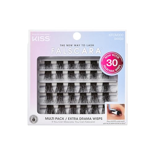 FALSCARA Collection Lash Extension Kit Multi Pack, Extra Drama Wisps Eyelash Clusters, Featherlight False Eyelashes, 18mm-20mm Ultra Glam Volume Lash Extension Wisps, 30 Lash Clusters