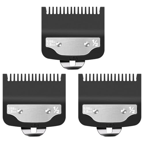 Replacement for Wahl Clipper Guards Set, Compatible with Wahl 1/2 Clipper Guard, 1/16"1.5mm Metal Hair Clipper Guards Set for Professional Stylists and Barbers(3 pack)