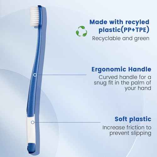 Fregum 8811W Extra Soft Toothbrushes for Adults, Periodontist Design Tapered Bristles for Sensitive Teeth and Receding Gums, 6 Count