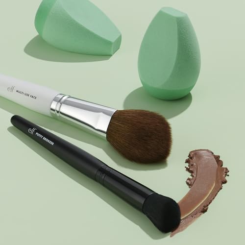 e.l.f. Angled Silicone Face Sponge, Angled Design For Cream & Liquid Blush, Bronzer, Foundation & Concealer, Vegan & Cruelty-free