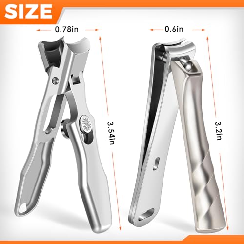 Toenail Clippers for Thick Toenails for Seniors, DRMODE Large Nail Clippers for Men Thick Ingrown Nails with Wide Opening, Heavy Duty Upgrade Slanted Curved Fingernail Toenail Clipper Cutter Trimmer