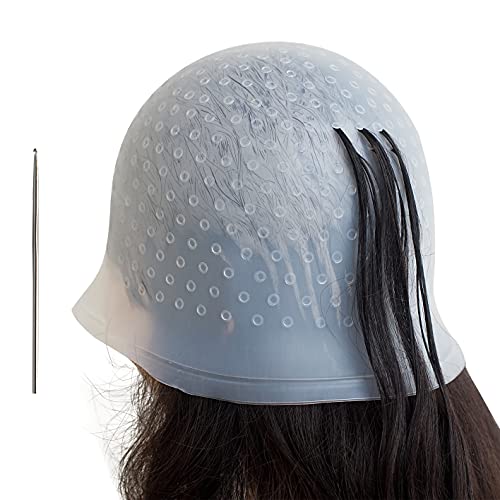 Reusable Silicone Hair Highlight Cap for DIY Hair Coloring, Thick & Comfortable