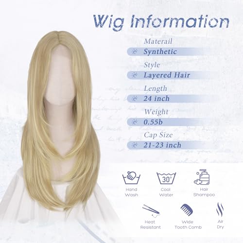Haloo Blonde Lace Front Wig with Curtain Bangs - 24 Inch