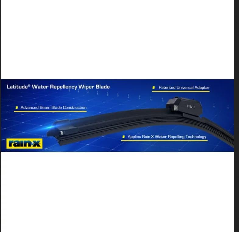 Rain-X 810197 Latitude 2-In-1 Water Repellent Wiper Blades, 26" and 20" Windshield Wipers (Pack Of 2), Automotive Replacement Windshield Wiper Blades With Patented Rain-X Water Repellency Formula