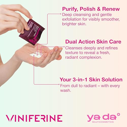 Viniferine Purifying & Rejuvenating Powder Peeling - Enzyme Exfoliating | Buffs Away Dullness for a Brighter Complexion | Synergistic Formula | 0.07oz x 20pcs | Rewrite Your Skin¡¯s Story