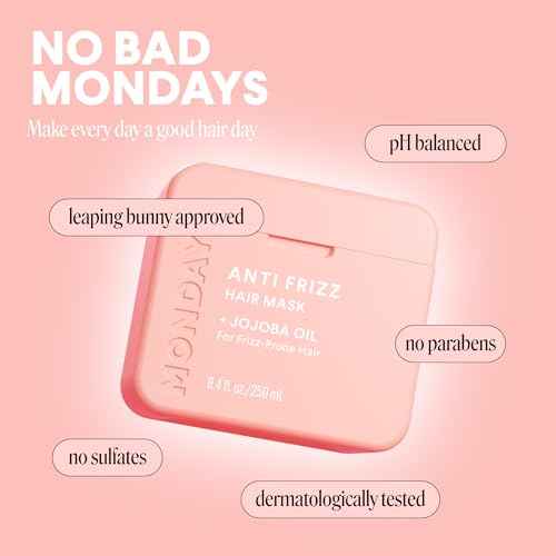 MONDAY HAIRCARE ANTI-FRIZZ Hair Mask with Shea Butter, Jojoba, Coconut, & Almond Oil for Frizz-Prone Hair 250 mL (Dual Pack)