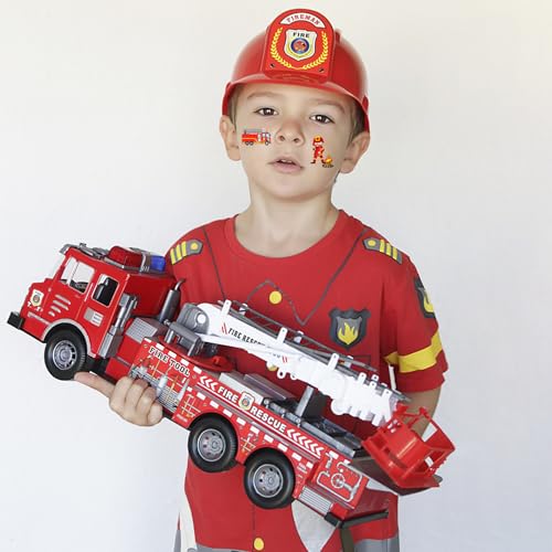 400 Fire Truck Tattoos Temporary Stickers,for Promote Fire Safety Firemen Birthday Gender Reveal Baby Shower Party Favors Supplies Decorations Favors Goodie Bag Stuffers Prize