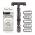 Rockwell Razors R1 Double Edge Safety Razor in Gunmetal Chrome. Beginner-Friendly for a Smooth, Comfortable Shave. Twist-To-Open handle for Easy Blade Loading Includes 5 Recyclable Safety Razor Blades