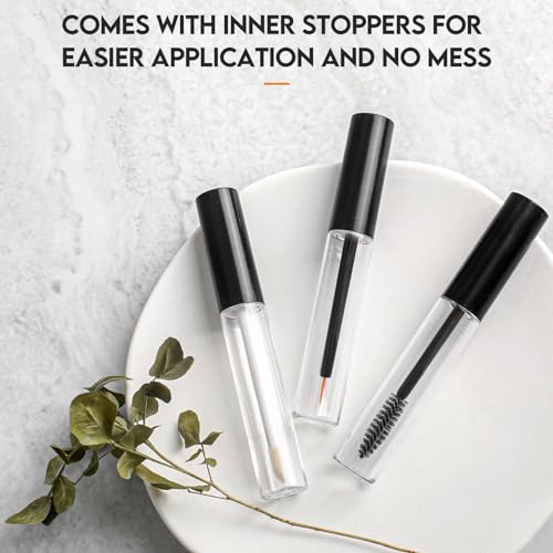 6pack Mascara Tubes Empty for Castor Oil, 10ML Mascara Wand Tube, Eyeliner Tube & Lip Gloss Tube Kit with Funnel, Travel Mascara Tube for Eyelashes Serum Eyebrows Growth Oil, DIY Skin Care Essentials¡¦
