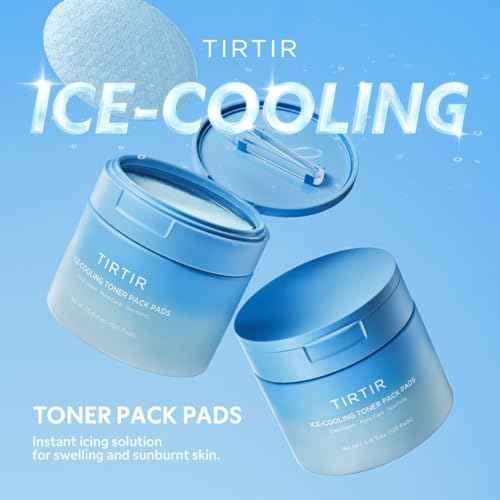 TIRTIR Ice-Cooling Icing Toner Pads | -3.76¡ÆC Instant Cool Down for Pore Reducing and Hydrating Korean Skincare (120 Units)