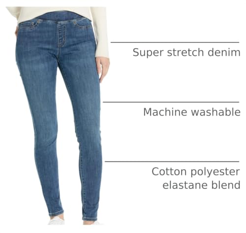 Women's Skinny Fit Mid-Rise Stretch Pull-On Jeggings with Pockets
