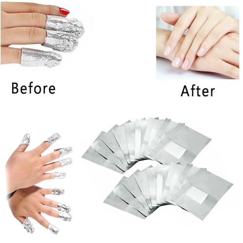 400 Pcs Gel Nail Polish Remover Foil Wraps with Lint-Free Cotton Pads