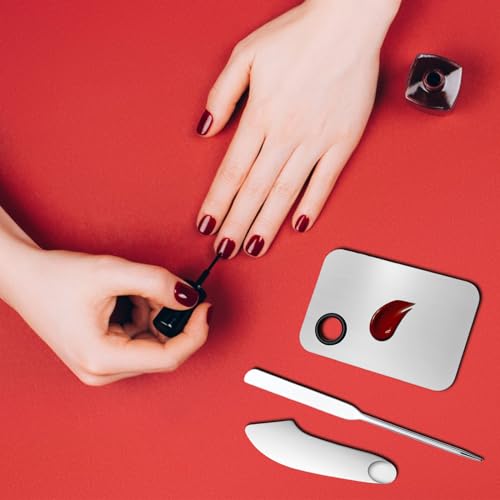 3-Piece Makeup Spatula & Palette Tray Set – Foundation Mixing