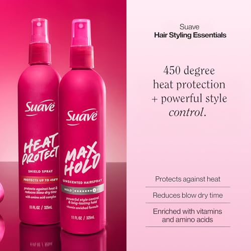 Suave Heat Protection & Max Hold Hairspray Duo 11oz