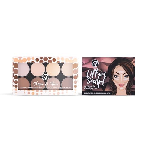 W7 Lift & Sculpt Contour & Highlight Duo - Cream & Powder Palettes