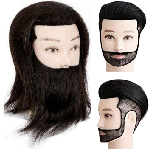 Male Mannequin Head with Human Hair 22" Circumference Barber Practice