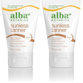 Alba Botanica Sunless Tanner, Self-Tanning Lotion for Face and Body, Golden Tanning without the Sun, Non-Streaking and Natural Looking Self-Tanner, 4 oz. Tube (Pack of 2)