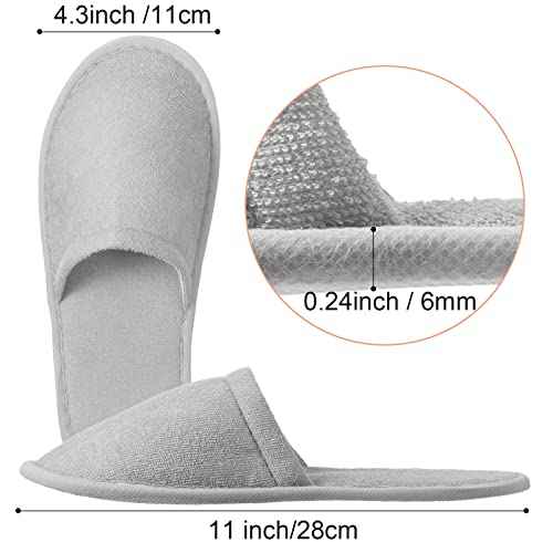 Geyoga 24 Pairs House Slipper for Guest Washable Reusable Soft Non Slip Disposable Slipper for Travel Hotel Spa Wedding Party Shoeless Home Coral Fleece