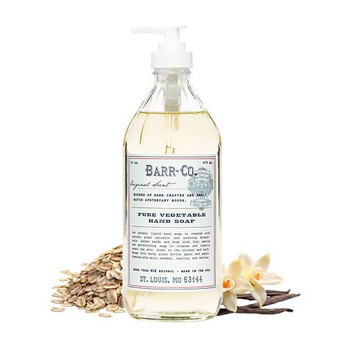 BARR-CO. Hand Soap ? Natural Liquid Soap with Oat, Vanilla & Vetiver, Moisturizing Vegan Formula for Bathroom & Kitchen, Original Scent 16fl oz