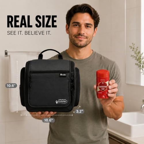 AvaJex Large Hanging Dopp Kit Toiletry Bag - Waterproof